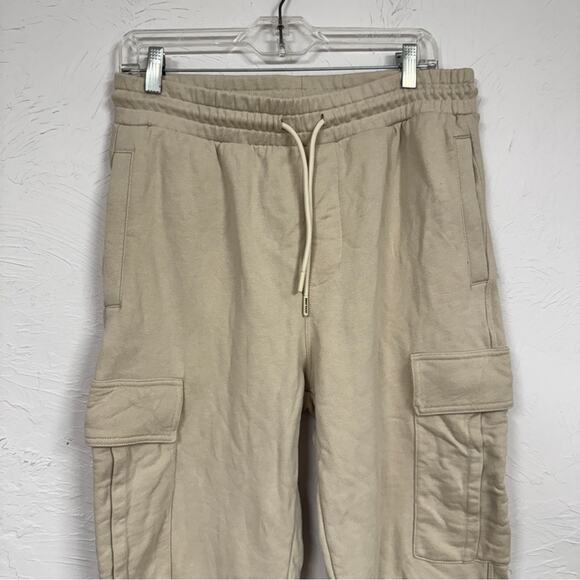 Jack & Jones Cream Cargo Jogger Sweatpants Mens M Classic Casual Cozy Athletic - Picture 2 of 16